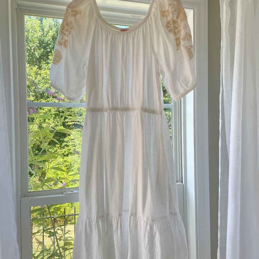 Knox Rose XL white dress puff sleeve romantic flowing